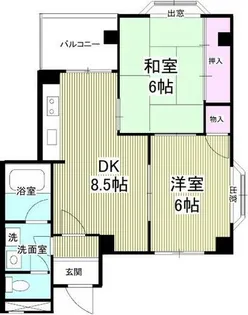 マナイグランドマンション【4階】の間取り