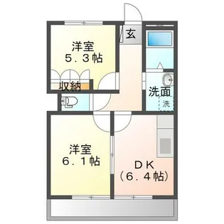 レインボーサンリッチ【108号室】の間取り