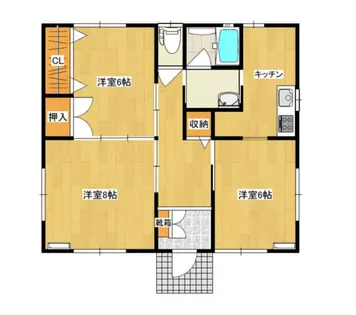 福岡県うきは市浮羽町三春【一戸建】の間取り