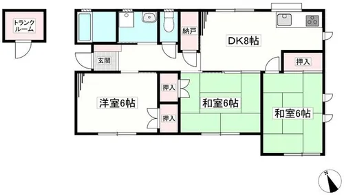 福岡県みやま市瀬高町大江【一戸建】の間取り