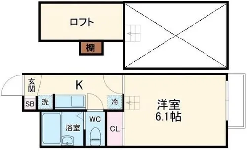 スクエア豊中【205号室】の間取り