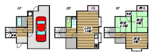大阪府寝屋川市川勝町【一戸建】の間取り