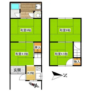 京都府京都市右京区太秦北路町【テラスハウス】の間取り