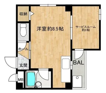 斉部ビル【202号室】の間取り