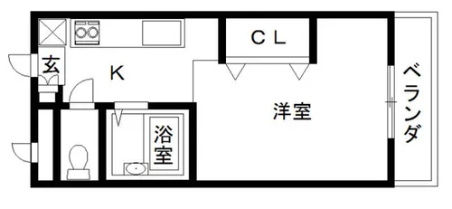 1Kの間取り画像
