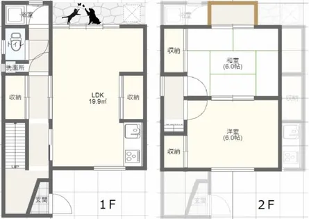 京都府京都市山科区西野八幡田町【一戸建】の間取り