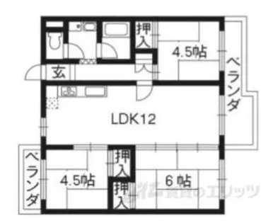 東大路高野第1住宅3棟【5階】の間取り
