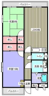 ジュネス住吉【303号室】の間取り