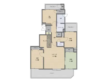 ネオシティ愛東札幌館A棟【14階】の間取り