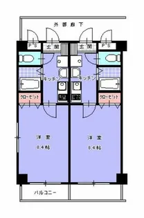 ポートメントウエスト【402号室】の間取り