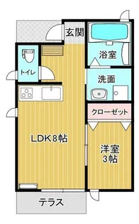 コンフォートテラス中間【102号室】の間取り