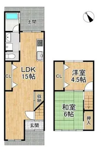 京都府京都市山科区日ノ岡石塚町【テラスハウス】の間取り