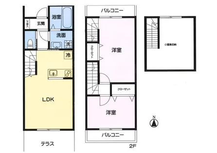 福岡県久留米市三潴町高三潴【テラスハウス】の間取り