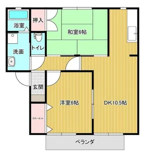 リバーサイド大橋 C棟【202号室】の間取り