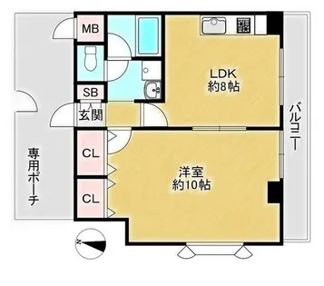 リベルテ岩屋【402号室】の間取り