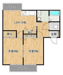 リバーウェルス【2階】の間取り