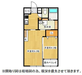 愛夢A【103号室】の間取り