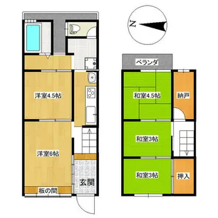 京都府京都市下京区高辻通西洞院東入堀之内町【テラスハウス】の間取り