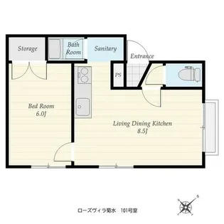 北海道札幌市白石区菊水元町二条5丁目【アパート】の間取り