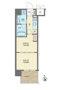 ピアッツァレント八木駅前【3階】の間取り