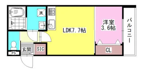 ウィステリア門戸【201号室】の間取り