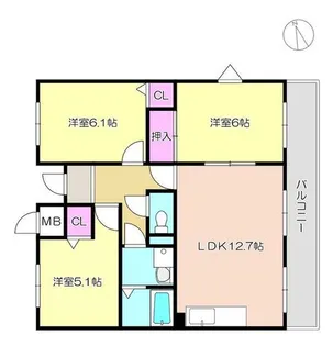 テーミス門ノ前【3階】の間取り