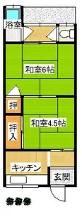 大阪府羽曳野市島泉7丁目【テラスハウス】の間取り