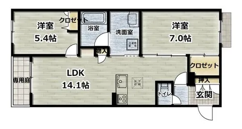 シャーメゾン京都旧二条【1階】の間取り