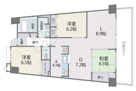 アイランドシティ インフィニガーデンイースト棟【6階】の間取り