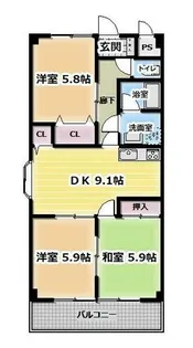愛知県碧南市堀方町2丁目【マンション】の間取り