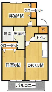 エンゼルハイム天領【102号室】の間取り