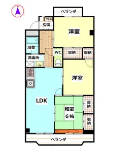 グランデール鶴田【4階】の間取り