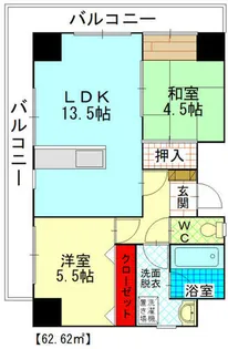 アネーロあそう【5階】の間取り