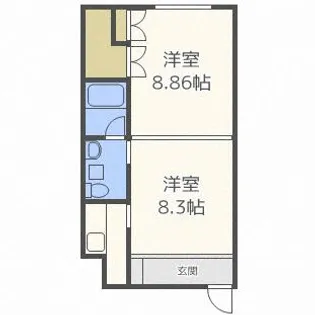 ルナ・ジョルノ【2-B号室】の間取り