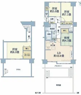 ダイアパレス月寒中央通【1階】の間取り