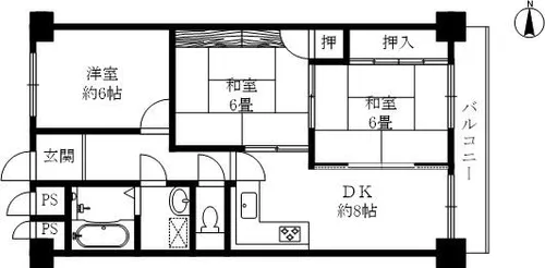 奈良県奈良市芝辻町4丁目【マンション】の間取り