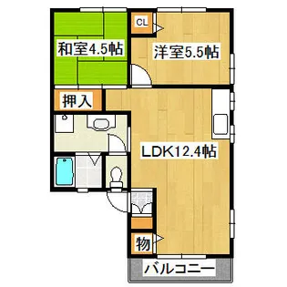 兵庫県宝塚市売布3丁目【アパート】の間取り