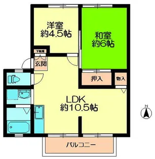 フローラ東坂【2階】の間取り