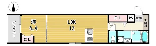 京都府京都市北区紫竹上緑町【マンション】の間取り