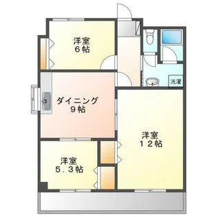 上二十町スカイマンション【3階】の間取り