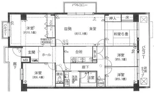大阪府豊中市上新田1丁目【マンション】の間取り