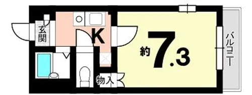 アルティスタ東向日【201号室】の間取り