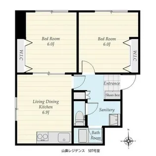 山鼻レジデンス【5階】の間取り