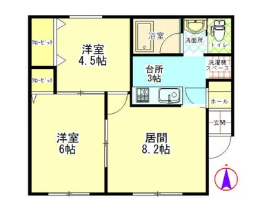 北海道帯広市西十六条南6丁目【アパート】の間取り
