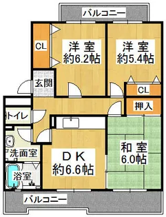 井吹東シティコート【3階】の間取り
