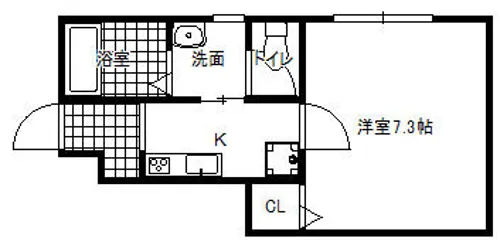 GreenRoom椥辻【1階】の間取り