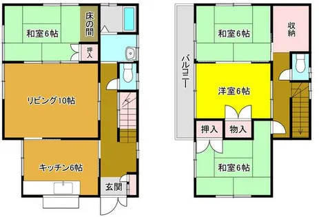 愛知県名古屋市東区新出来1丁目【一戸建】の間取り