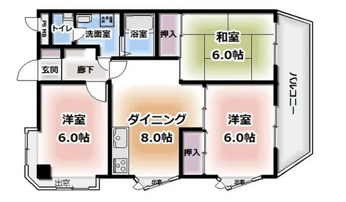 兵庫県西宮市獅子ケ口町【マンション】の間取り