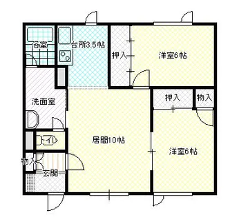ハイツスズキ【B201号室】の間取り