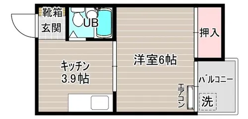 ワンケイ足立【2F号室】の間取り